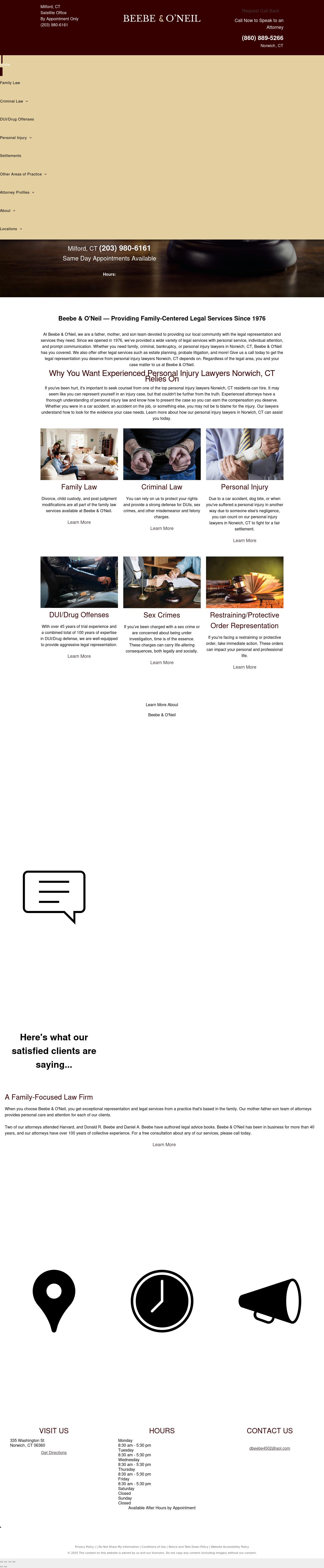 Beebe and O'Neil - Norwich CT Lawyers