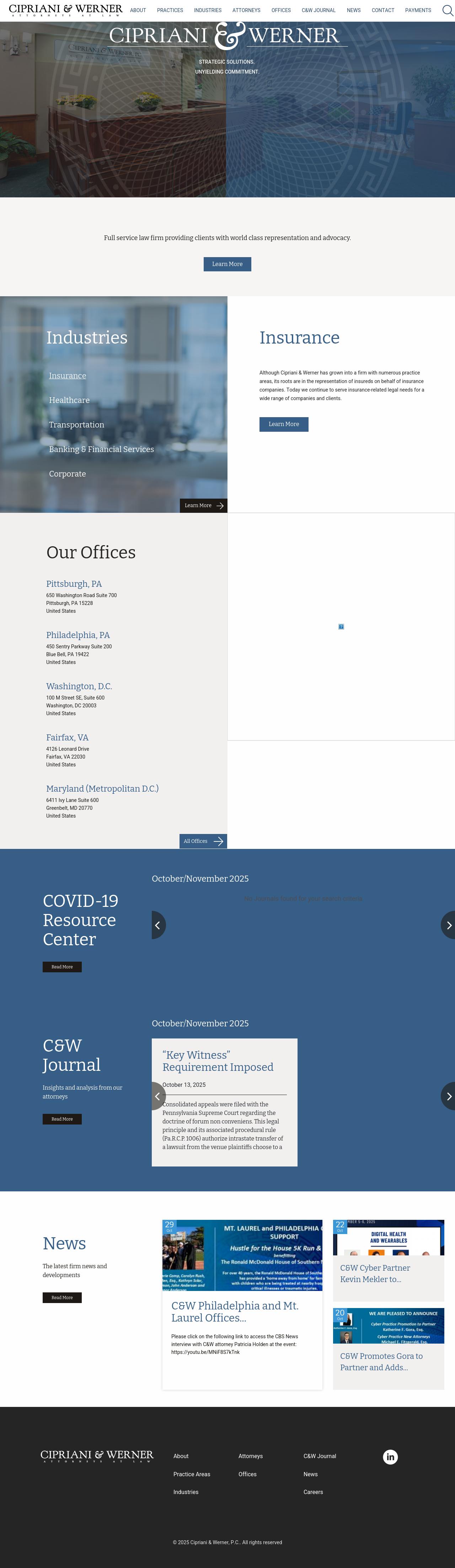 Cipriani & Werner, P.C. - Pittsburgh PA Lawyers