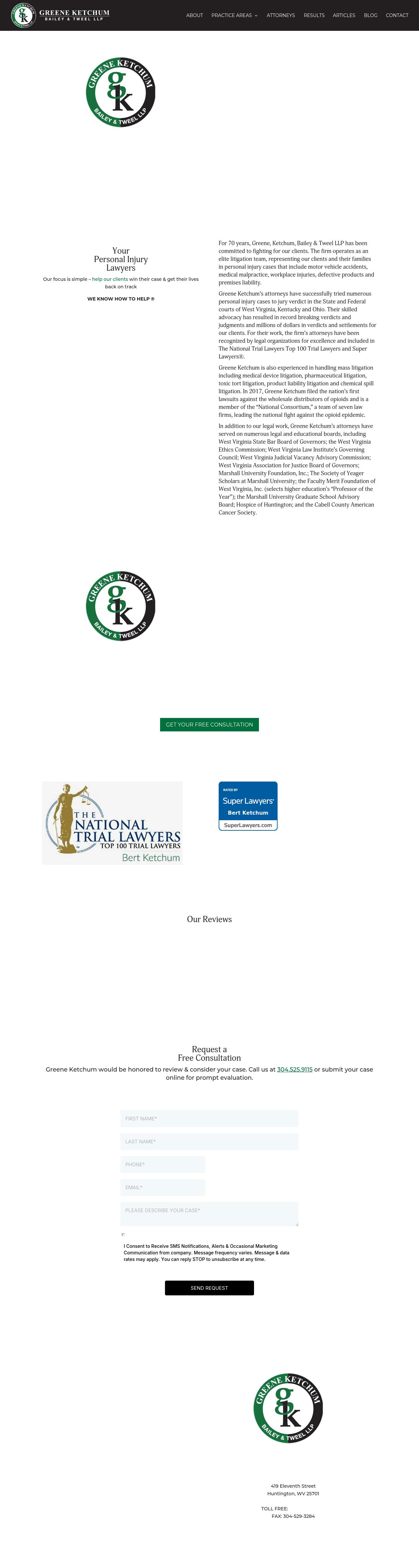 Greene Ketchum Farrell, Bailey & Tweel - Huntington WV Lawyers