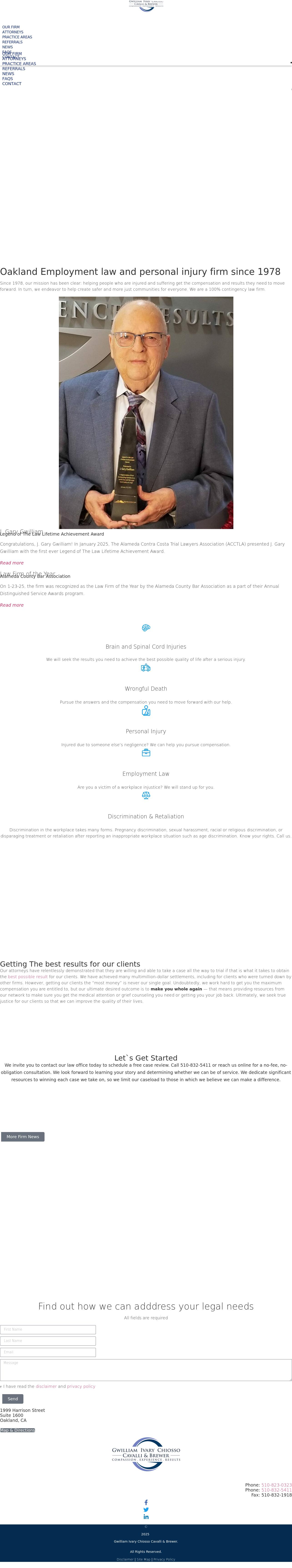 Gwilliam Ivary Chiosso Cavalli & Brewer - Oakland CA Lawyers