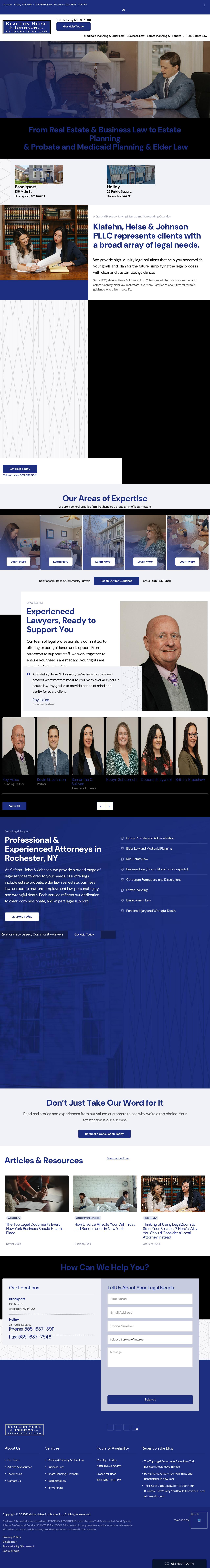 Klafehn, Heise & Johnson P.L.L.C., Attorneys at Law - Brockport NY Lawyers