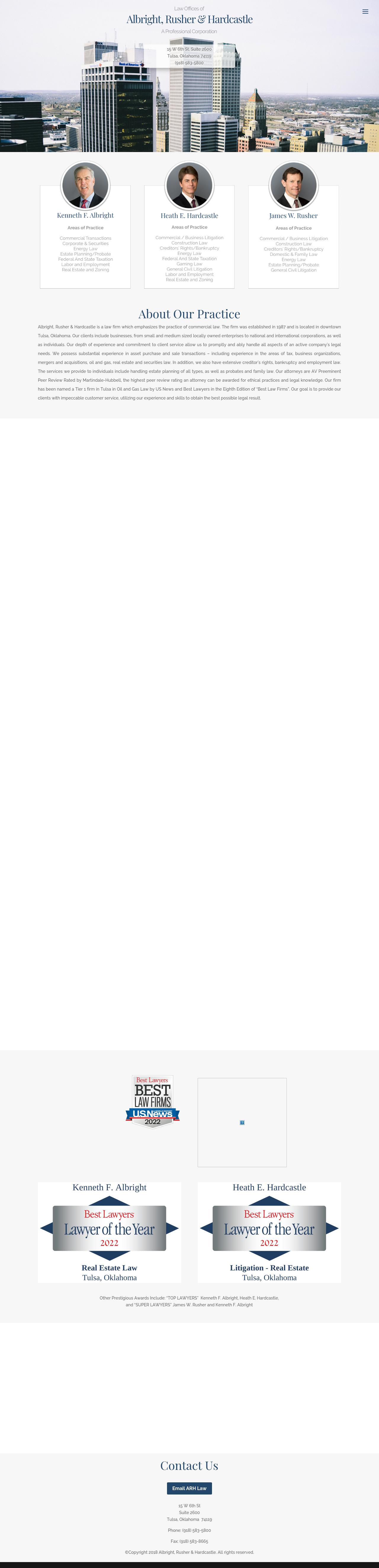 Law Offices of Albright, Rusher & Hardcastle A Professional Corporation - Tulsa OK Lawyers