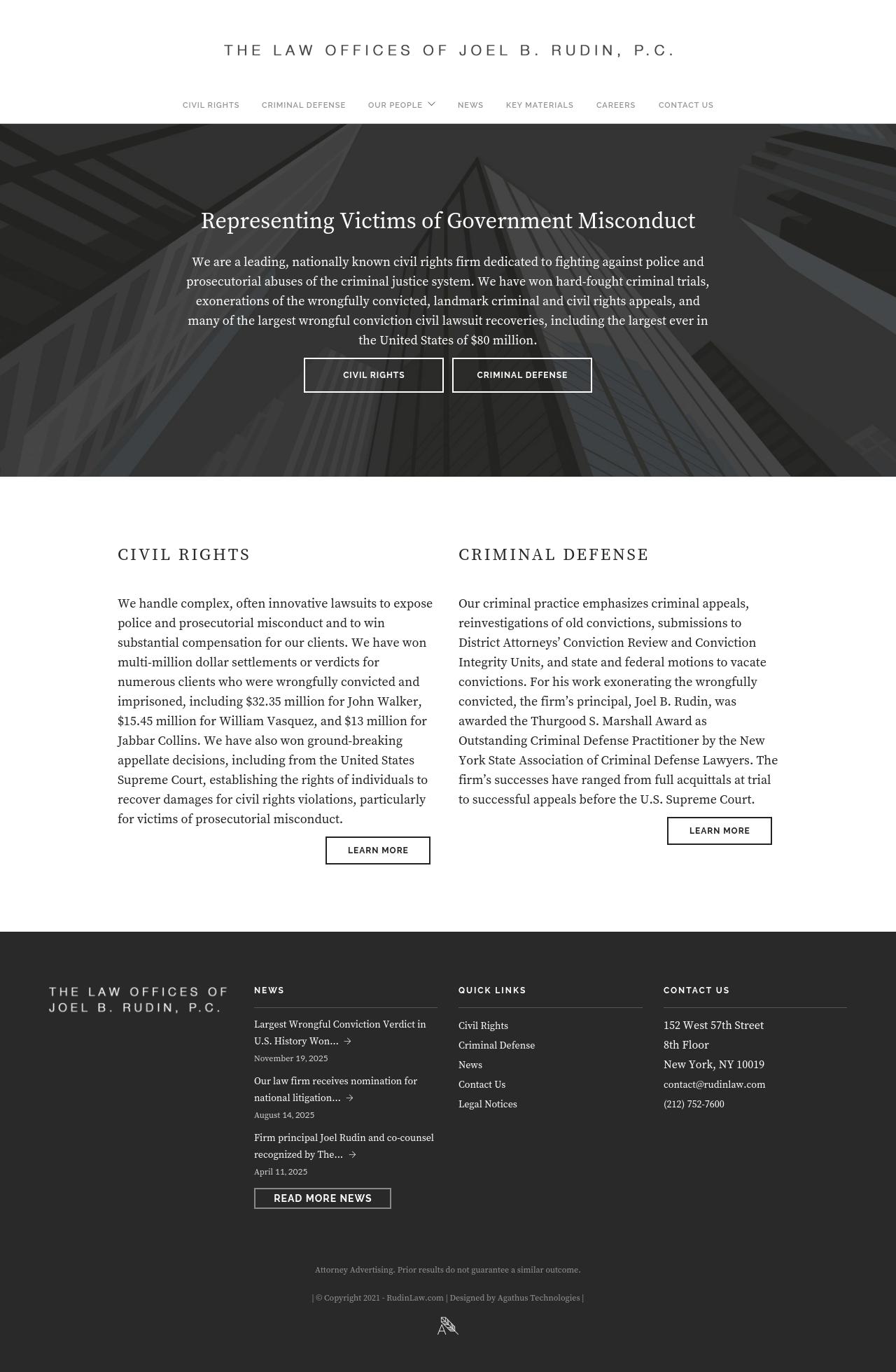 Law Offices of Joel B. Rudin - New York NY Lawyers