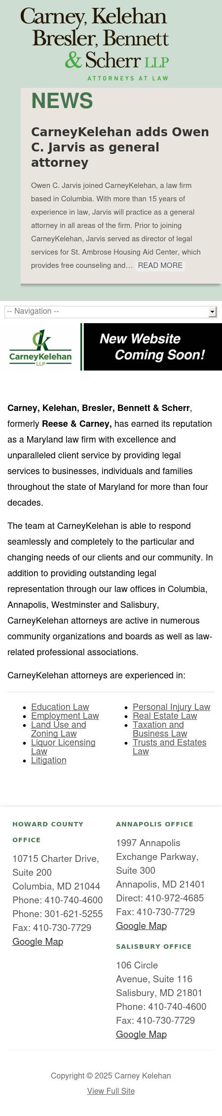 Carney, Kelehan, Bresler, Bennett and Scherr LLP - Salisbury MD Lawyers