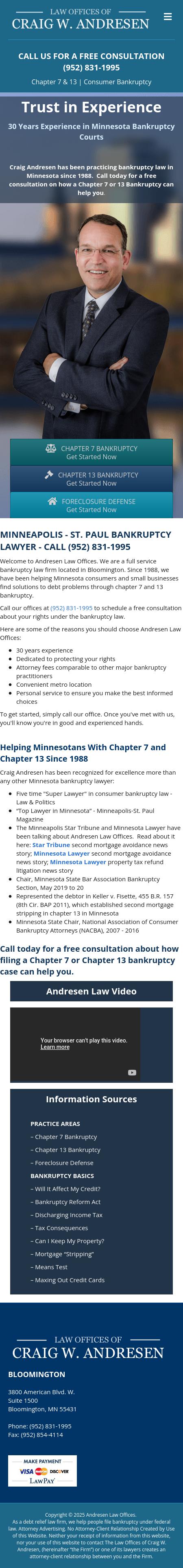 Craig W. Andresen - Brooklyn Center MN Lawyers