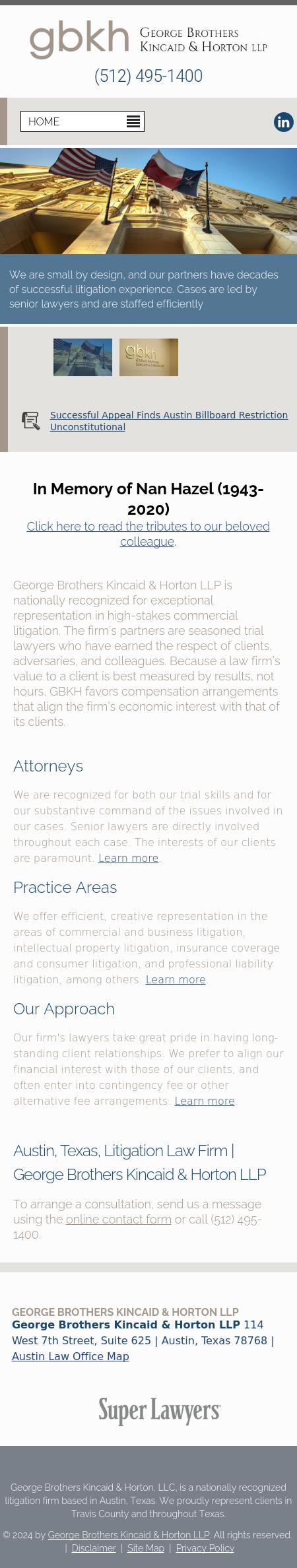 George Brothers Kincaid & Horton LLP - Austin TX Lawyers