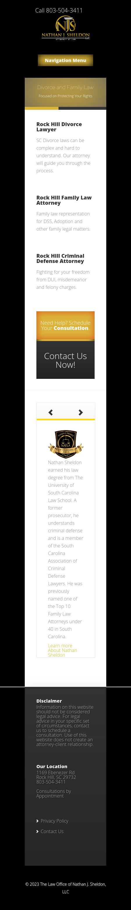 Law Office of Nathan J. Sheldon - Rock Hill SC Lawyers