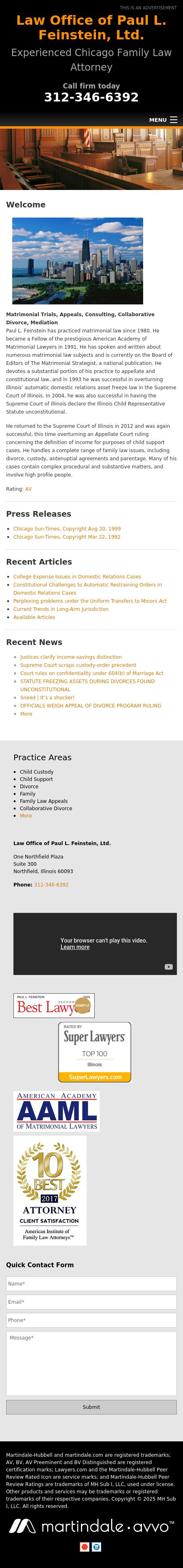 Law Office of Paul L. Feinstein, Ltd. - Chicago IL Lawyers