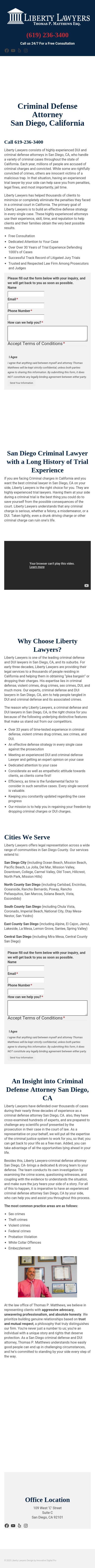 Law Offices of Thomas P. Matthews - San Diego CA Lawyers