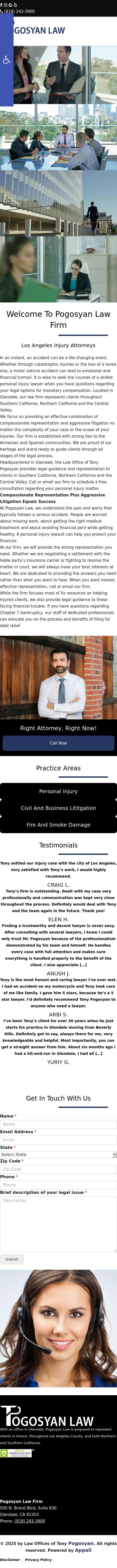 Law Offices of Tony Pogosyan - Glendale CA Lawyers