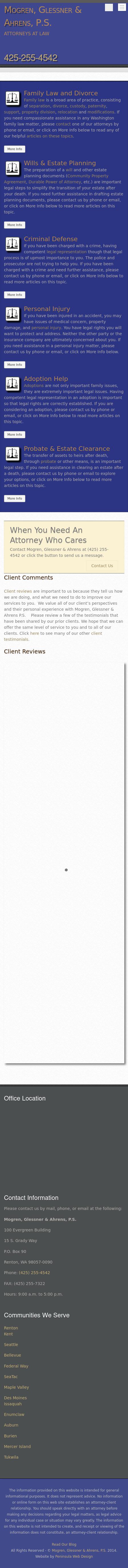 Mogren, Glessner, Roti & Ahrens, P.S. - Renton WA Lawyers