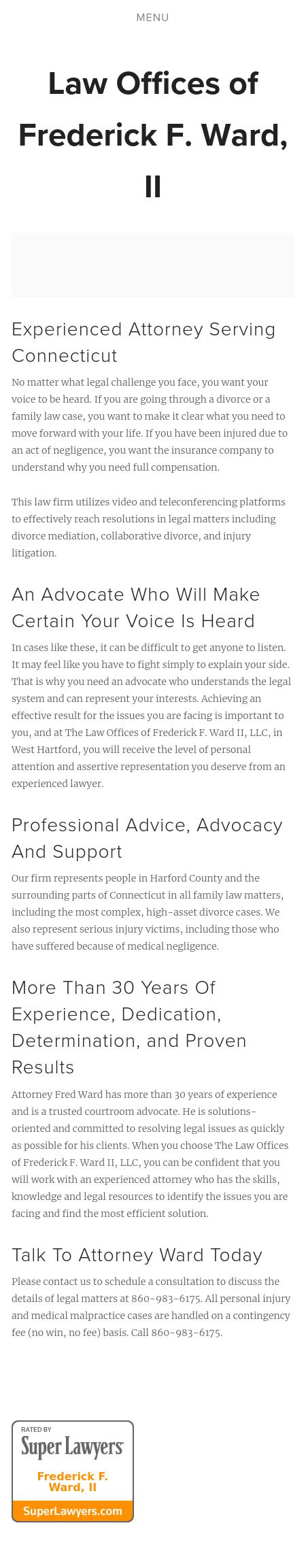 The Law Offices of Frederick F. Ward II, LLC - West Hartford CT Lawyers