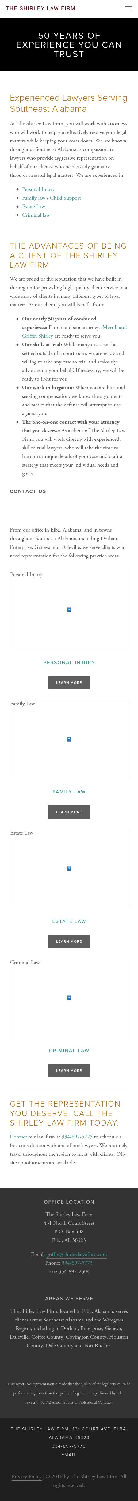 The Shirley Law Firm - Elba AL Lawyers