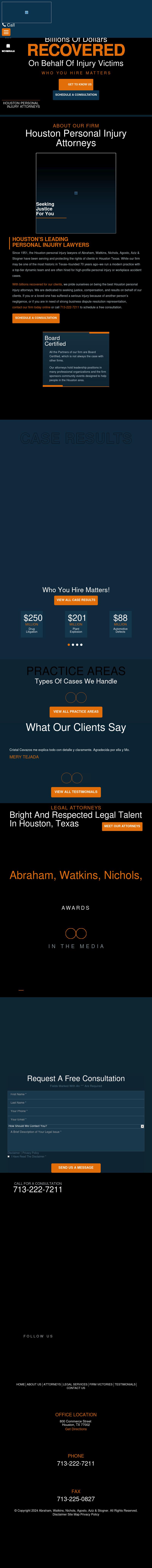 Abraham, Watkins, Nichols, Sorrels, Agosto & Friend - Houston TX Lawyers