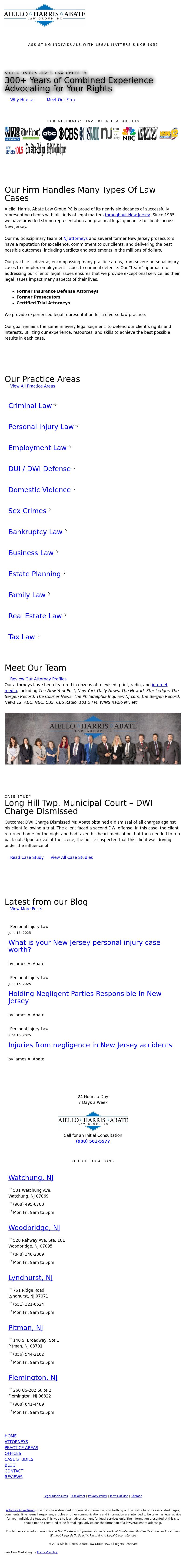 Aiello, Harris, Marth, Tunnero, Pastor & Schiffman, PC Attorneys At Law - Woodbridge NJ Lawyers