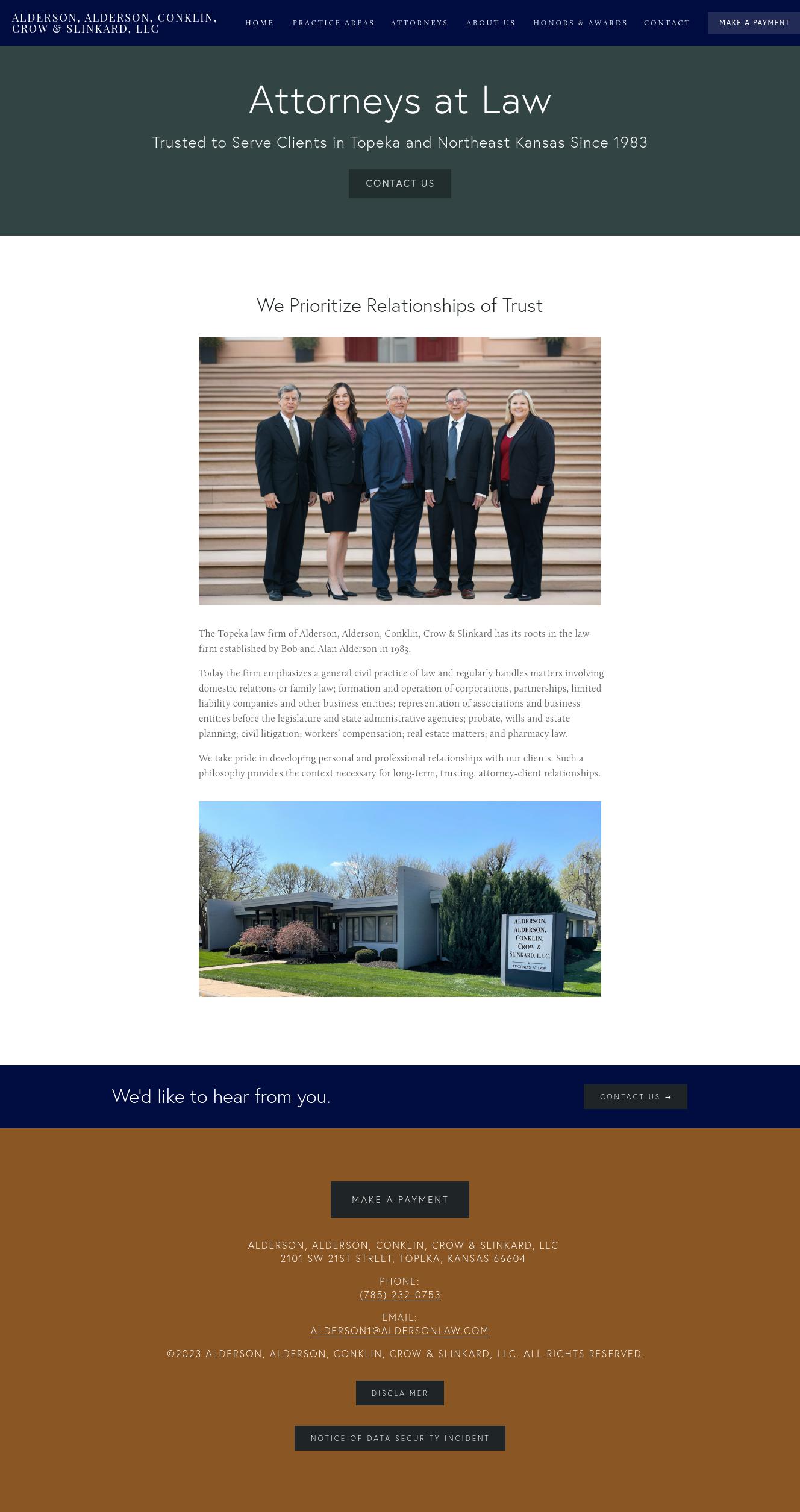 Alderson, Alderson, Weiler, Conklin, Burghart & Crow, L.L.C. - Topeka KS Lawyers