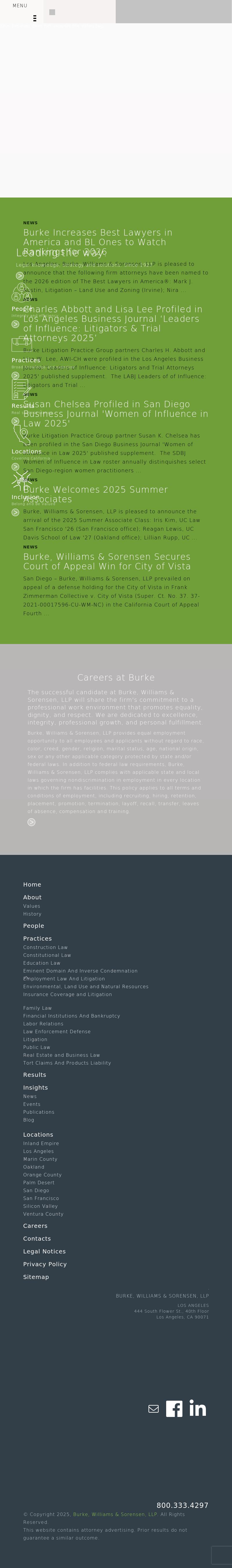 Burke, Williams & Sorensen, LLP - Los Angeles CA Lawyers