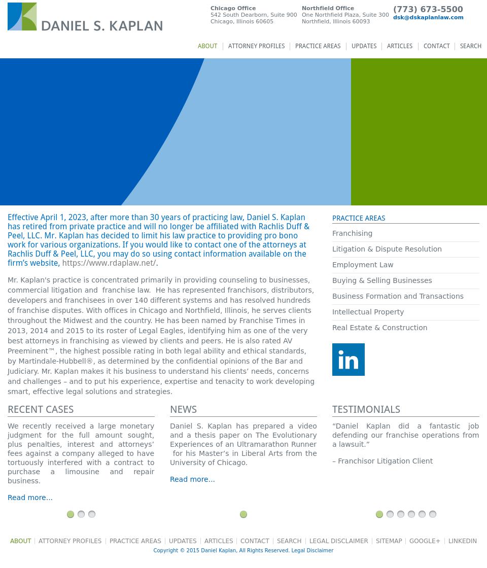 Daniel S. Kaplan - Northfield IL Lawyers