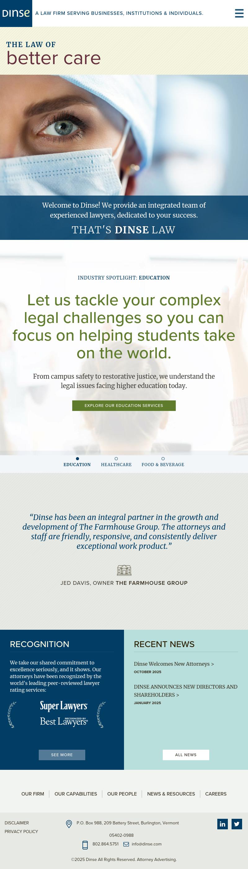 Dinse, Knapp & McAndrew, P.C. - Burlington VT Lawyers