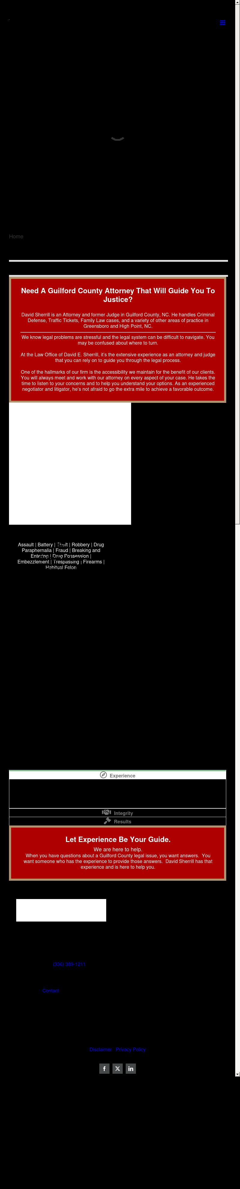 Law Office of David E Sherrill - Greensboro NC Lawyers