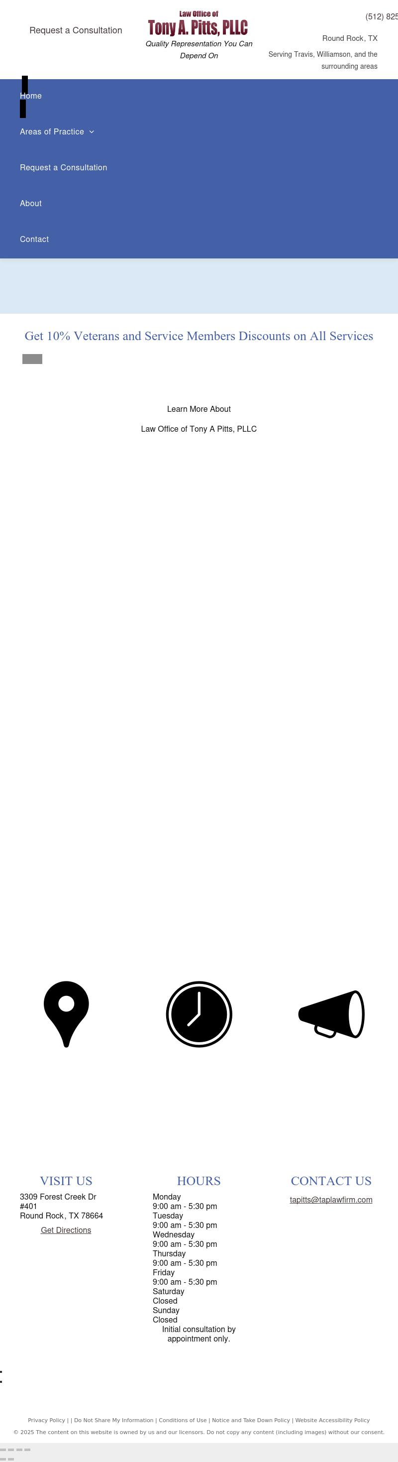 Law Office of Tony A. Pitts - Round Rock TX Lawyers