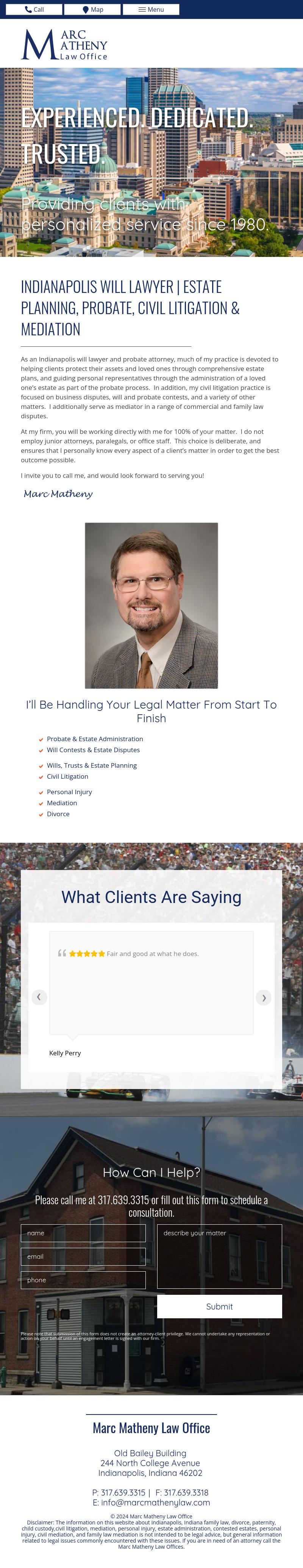 Marc Matheny Law Offices - Indianapolis IN Lawyers