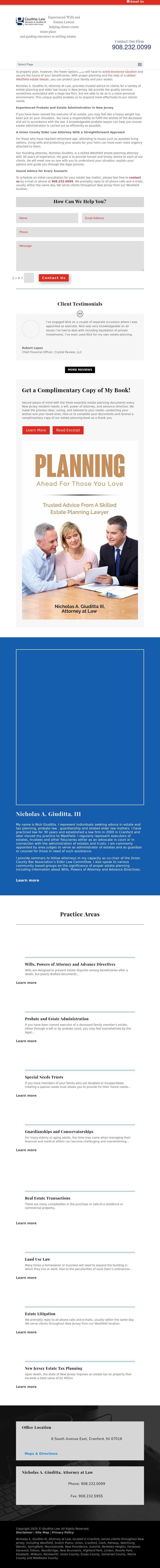 Nicholas A. Giuditta, III, Attorney at Law - Westfield NJ Lawyers