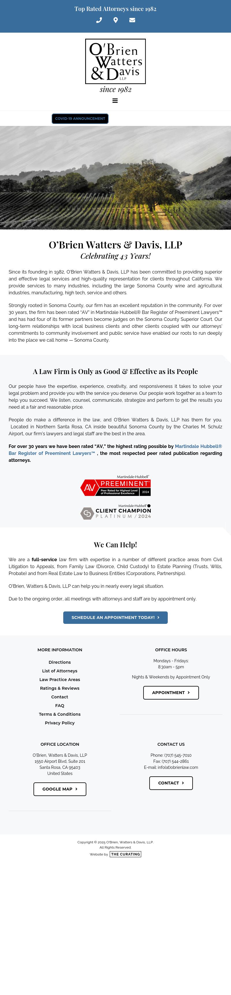 O'Brien Watters & Davis, LLP - Santa Rosa CA Lawyers