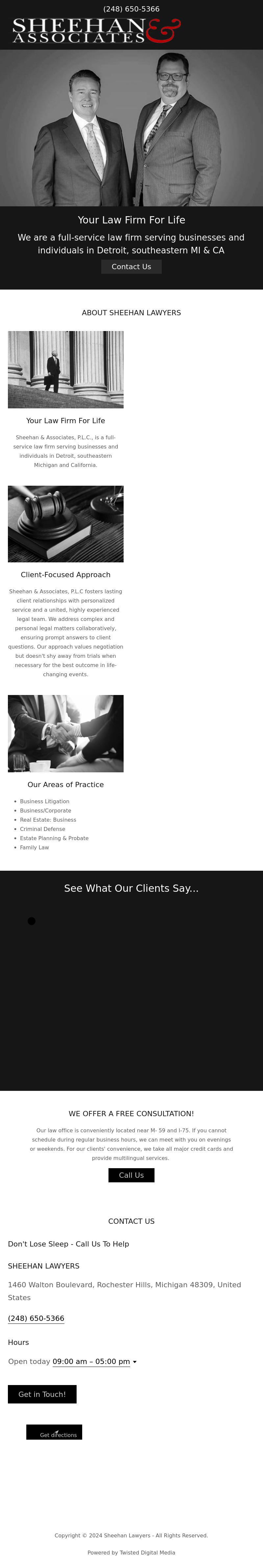 Sheehan & Associates, P.L.C. - Rochester Hills MI Lawyers