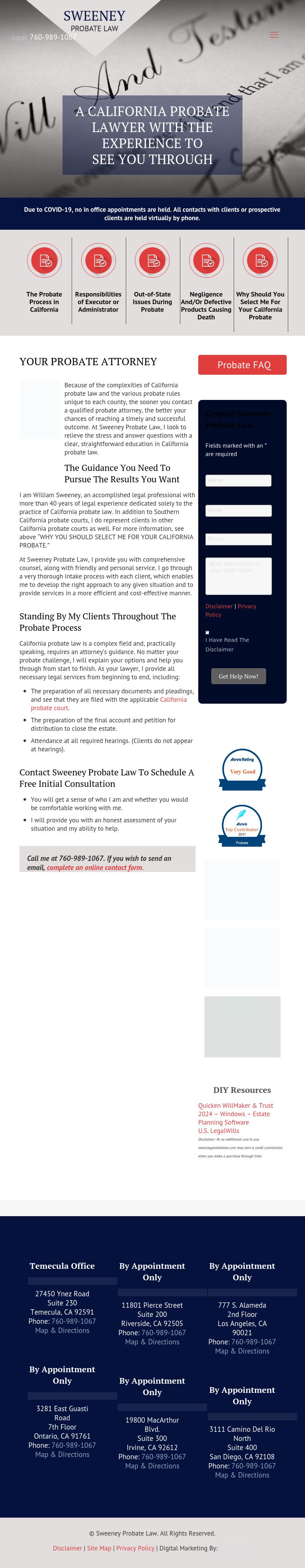 Sweeney Probate Law - Riverside CA Lawyers