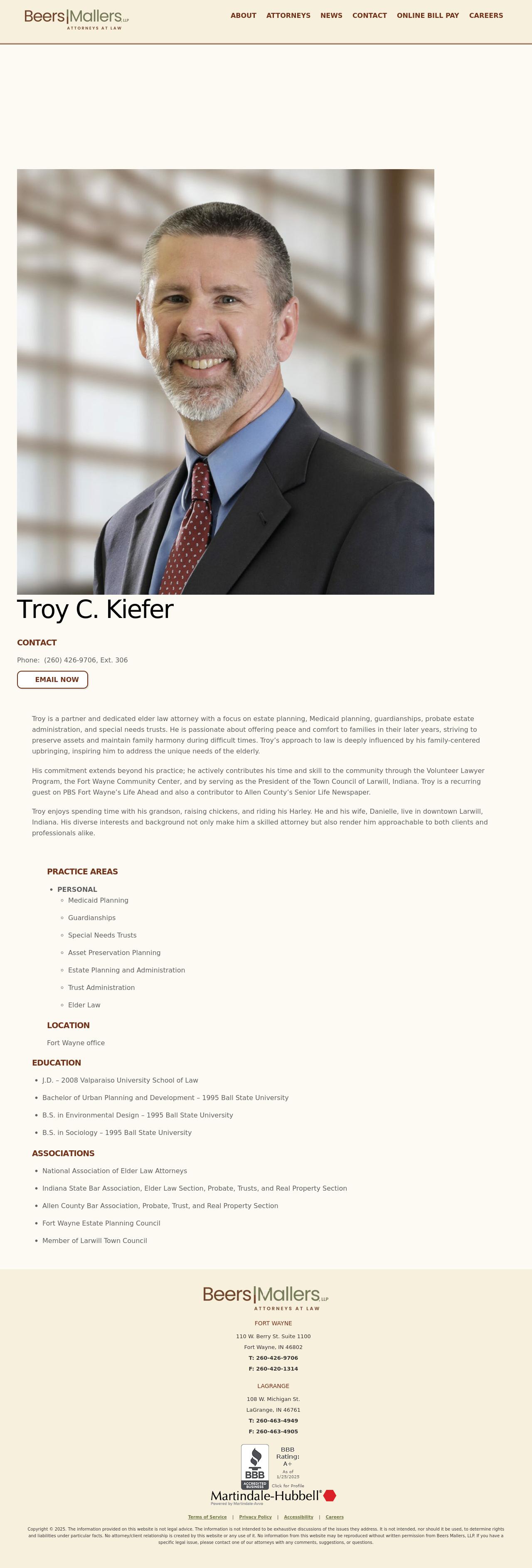 The Law Office of Troy Kiefer - Fort Wayne IN Lawyers