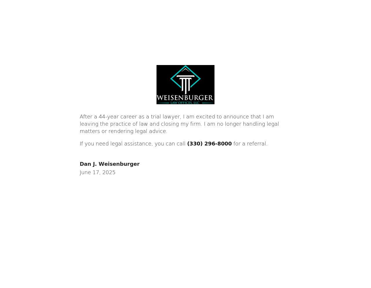 Weisenburger Law Offices, LLC - Ravenna OH Lawyers