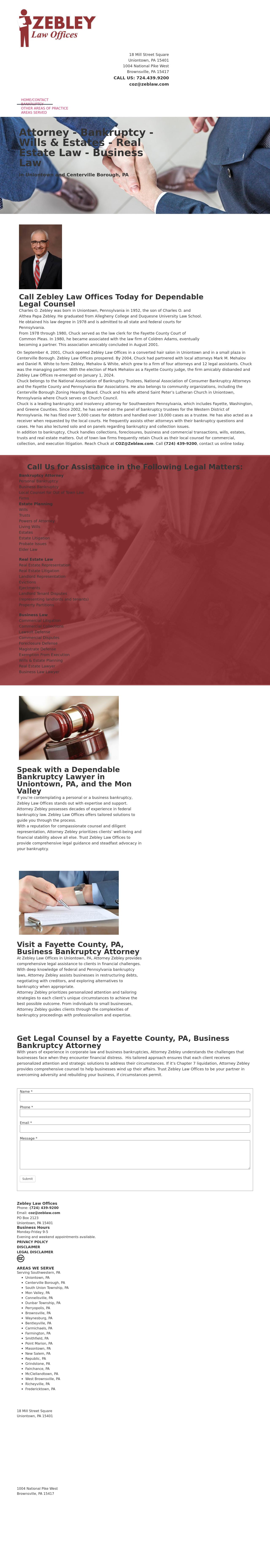 Zebley Mehalov & White, P.C. - Brownsville PA Lawyers