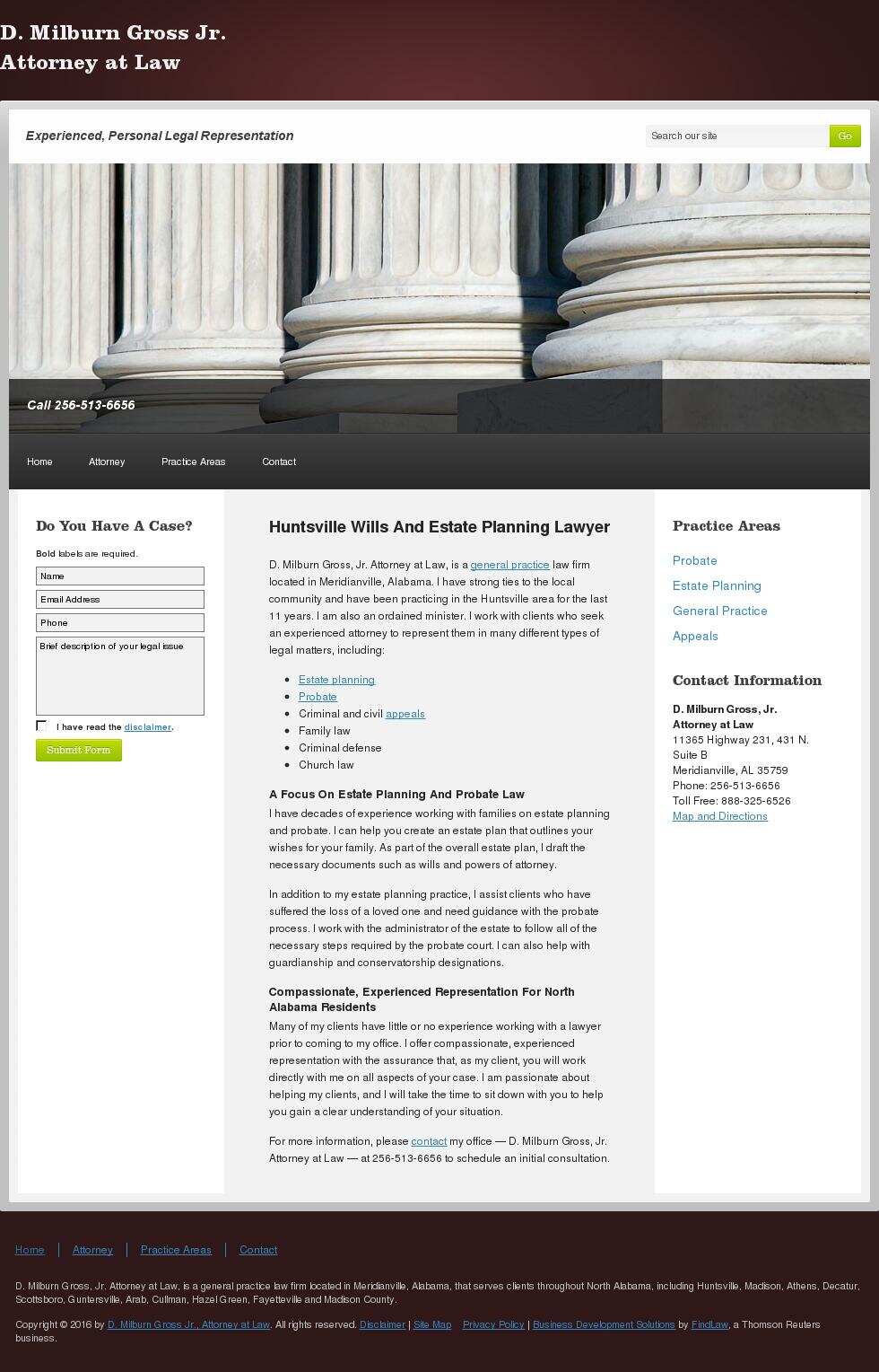D. Milburn Gross Jr., Attorney at Law - Meridianville AL Lawyers