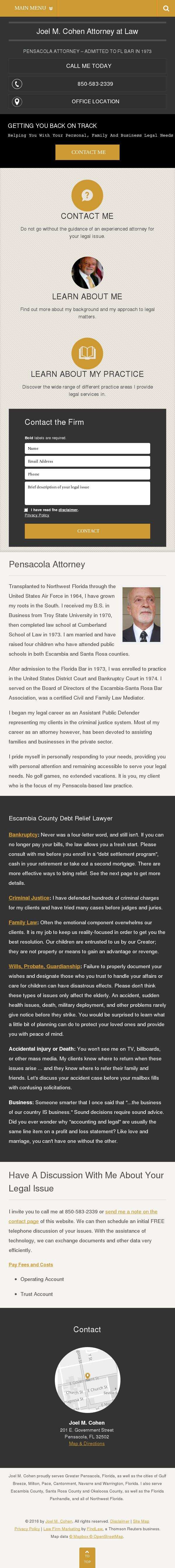 Joel M. Cohen - Pensacola FL Lawyers