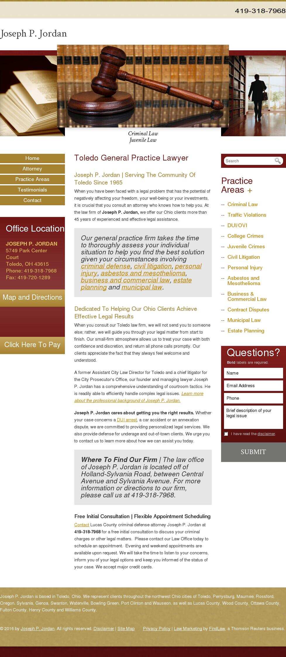 Joseph P Jordan - Toledo OH Lawyers