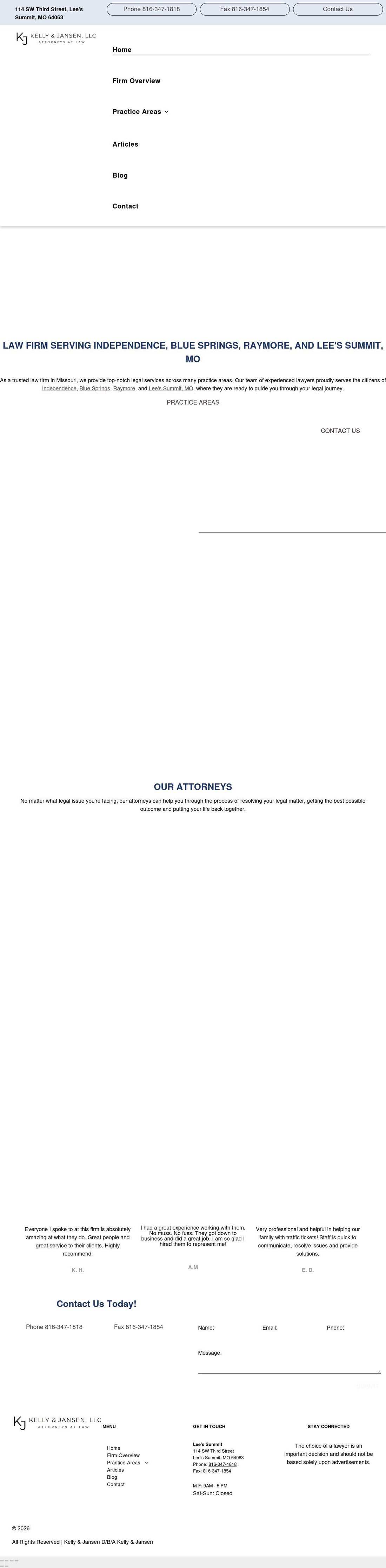 Kelly, Symonds & Reed, LLC - Lee's Summit MO Lawyers