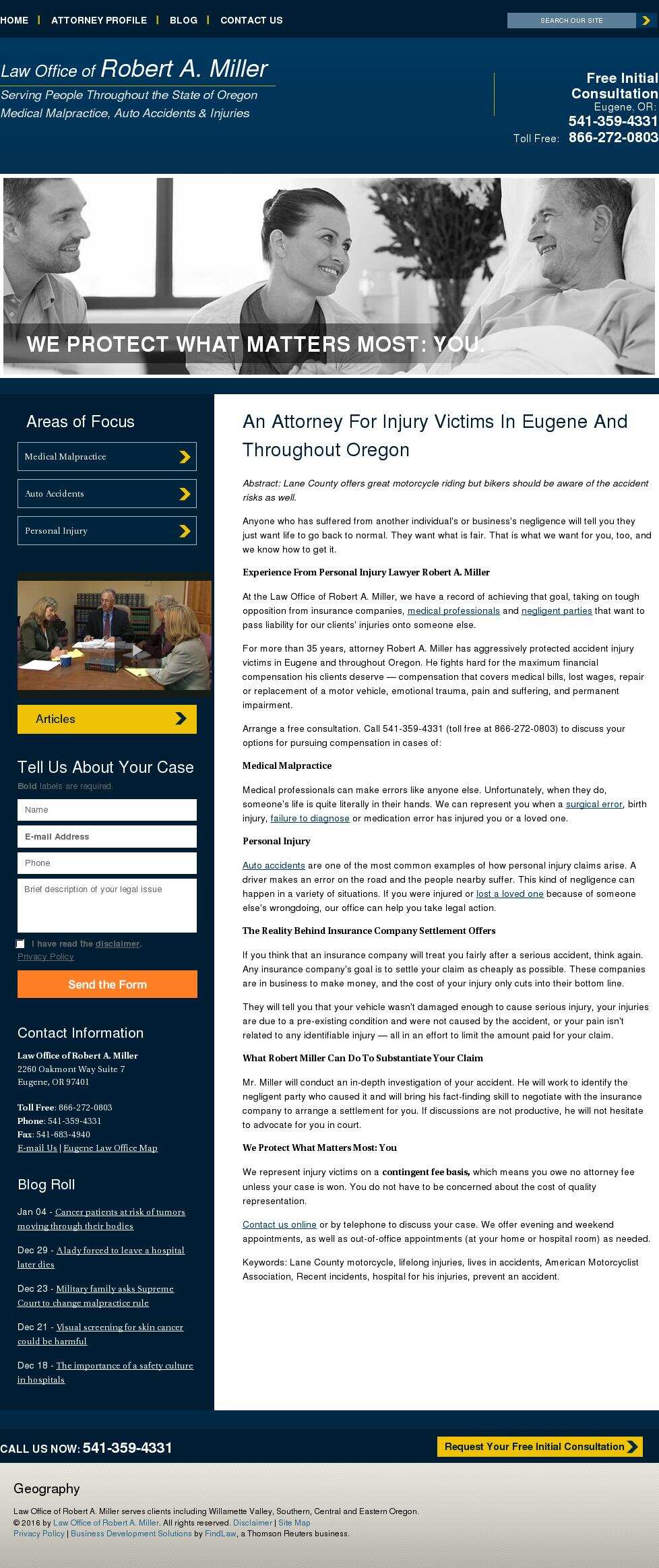 Law Office of Robert A. Miller - Eugene OR Lawyers