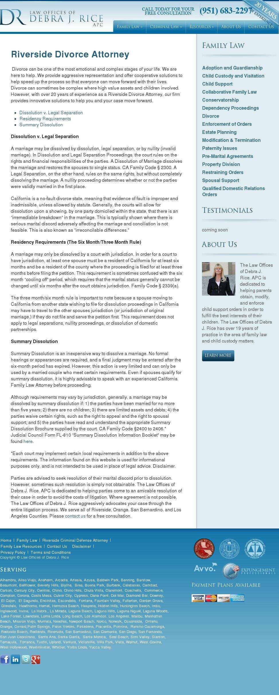 Law Offices of Debra J. Rice - Riverside CA Lawyers