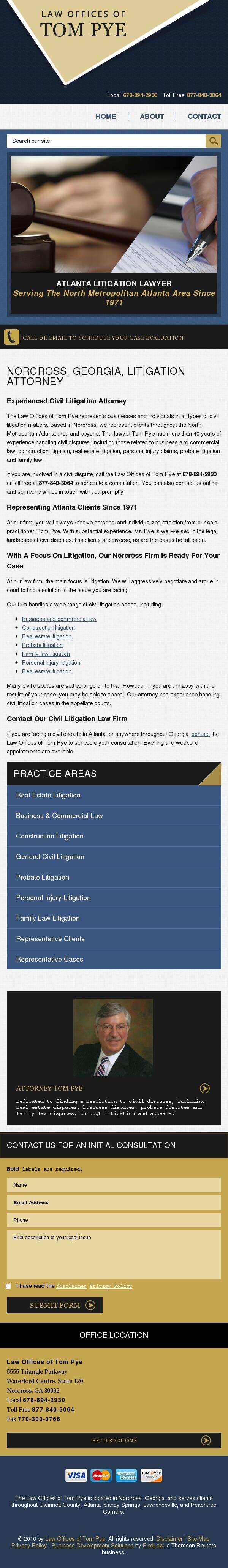 Law Offices of Tom Pye - Norcross GA Lawyers