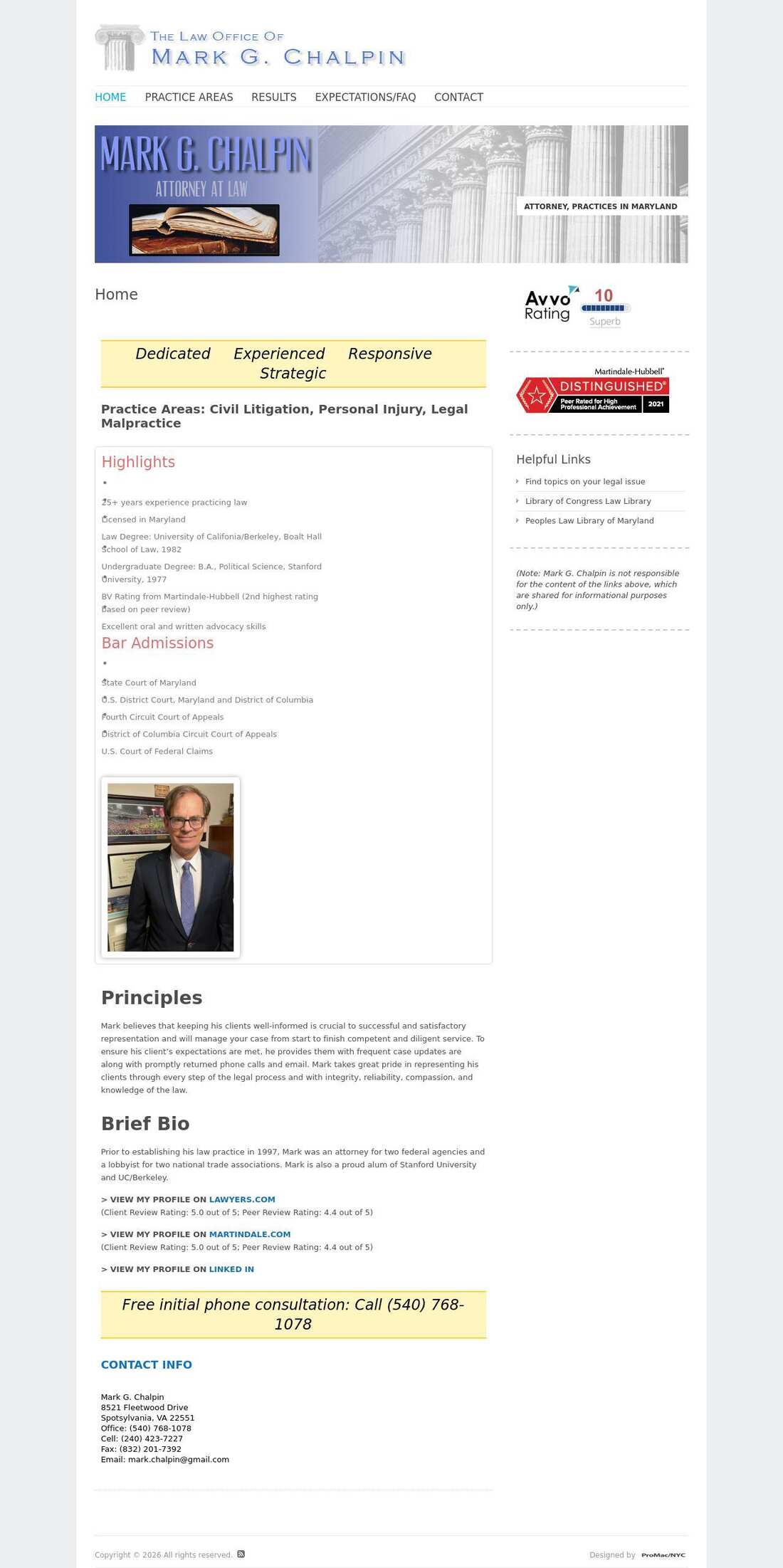 Mark G. Chalpin, Esq. - Gaithersburg MD Lawyers