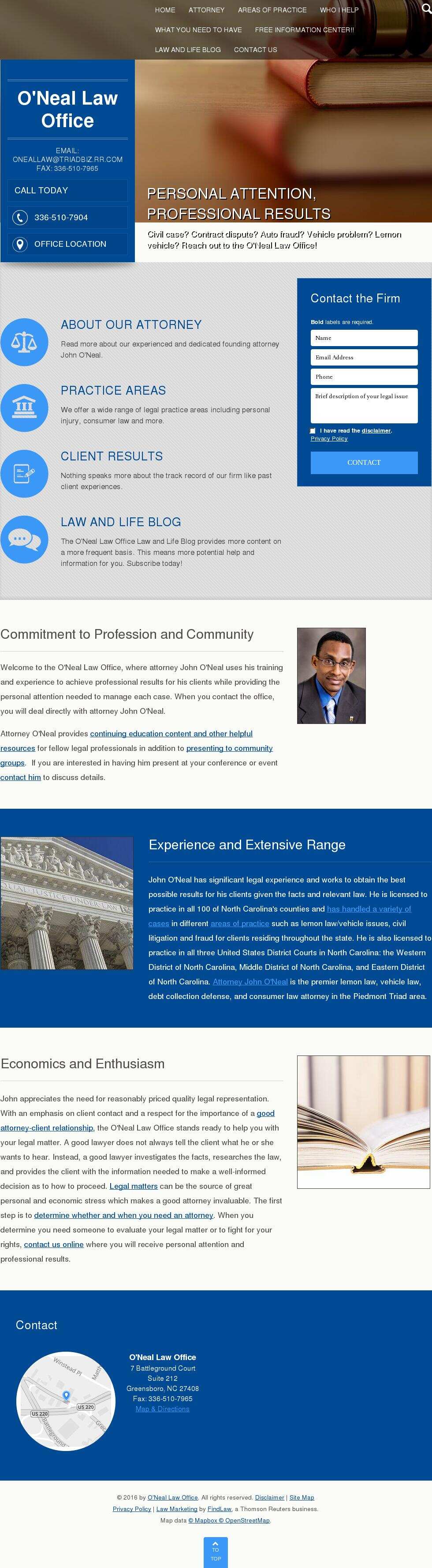 O'Neal Law Office - Greensboro NC Lawyers