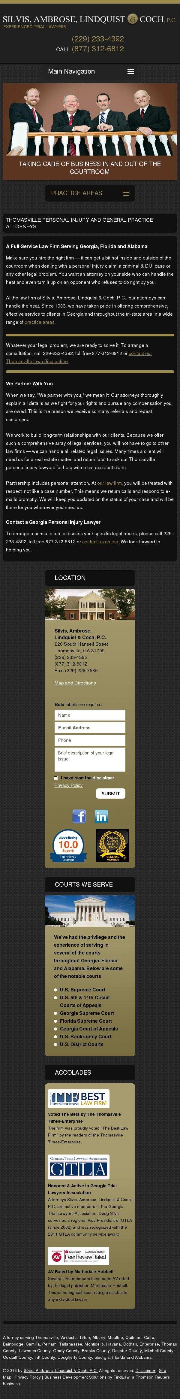 Silvis, Ambrose, Lindquist & Coch, P.C. - Thomasville GA Lawyers