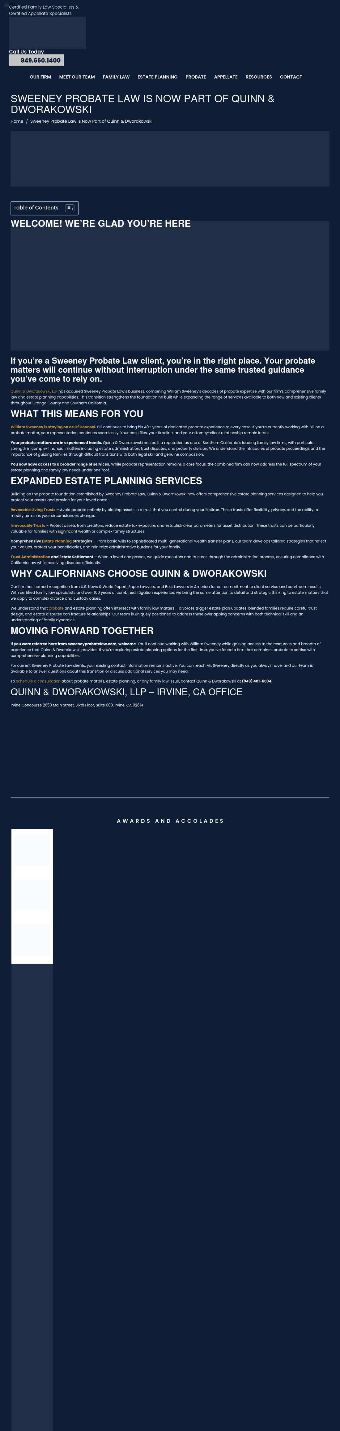Sweeney Probate Law - Hemet CA Lawyers