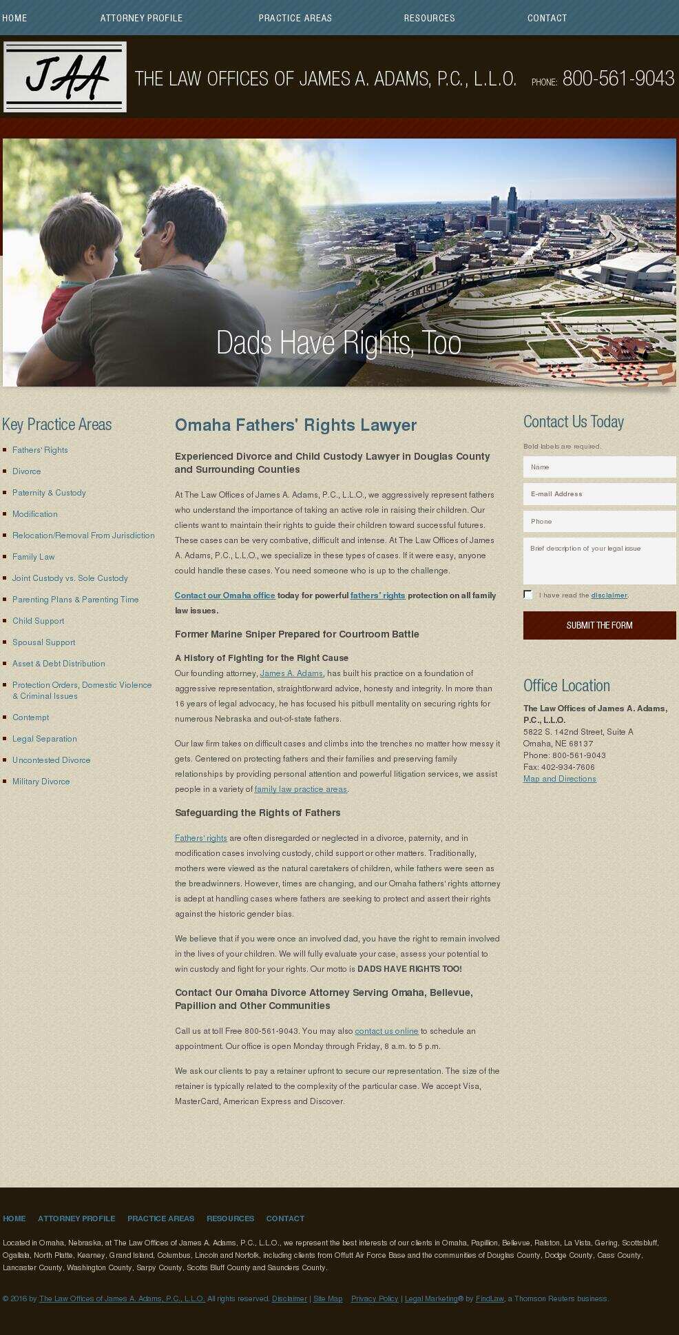 The Law Offices of James A. Adams, P.C., L.L.O. - Omaha NE Lawyers