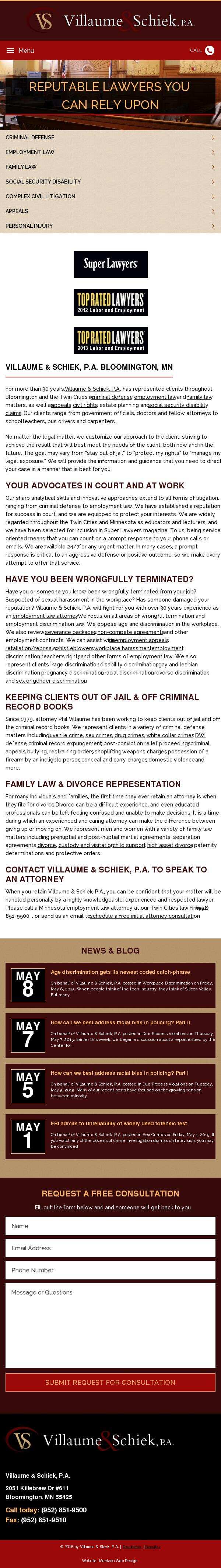 Villaume & Schiek, P.A. - Bloomington MN Lawyers