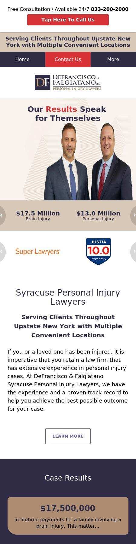 DeFrancisco & Falgiatano Personal Injury Lawyers - New Hartford NY Lawyers