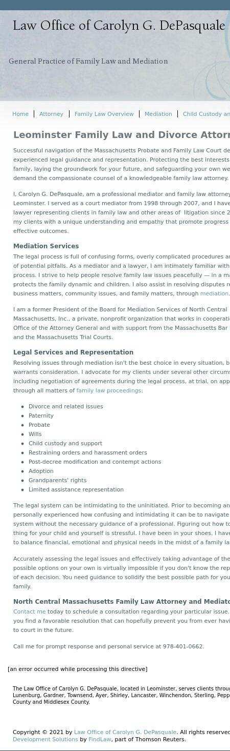 Law Office of Carolyn G. DePasquale - Leominster MA Lawyers