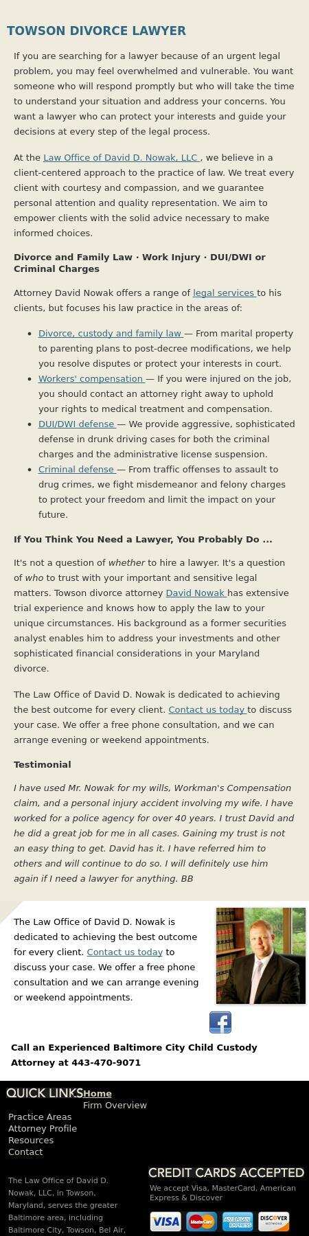 Law Office of David D. Nowak, LLC - Towson MD Lawyers