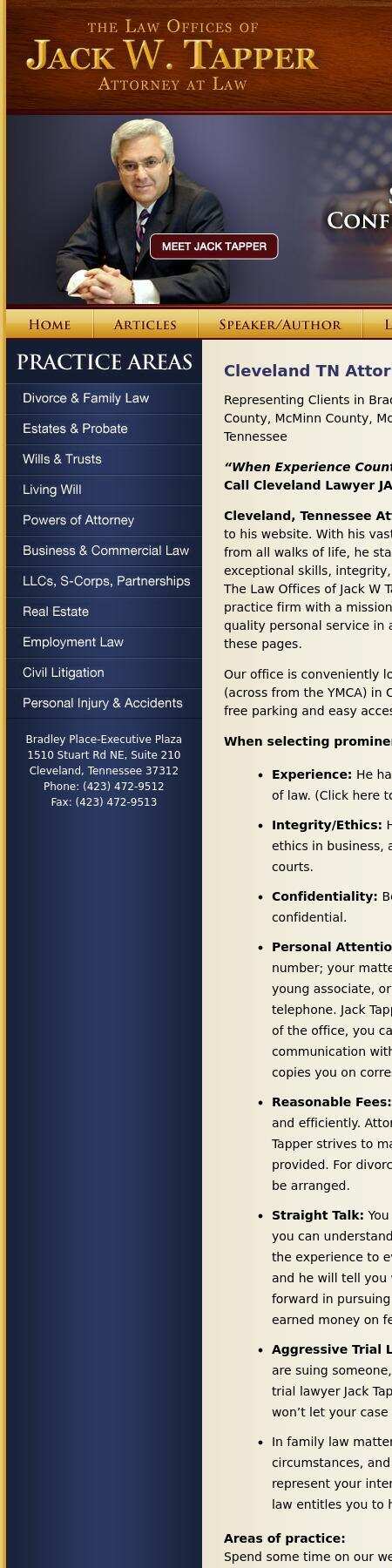 Law Offices of Jack W. Tapper - Cleveland TN Lawyers